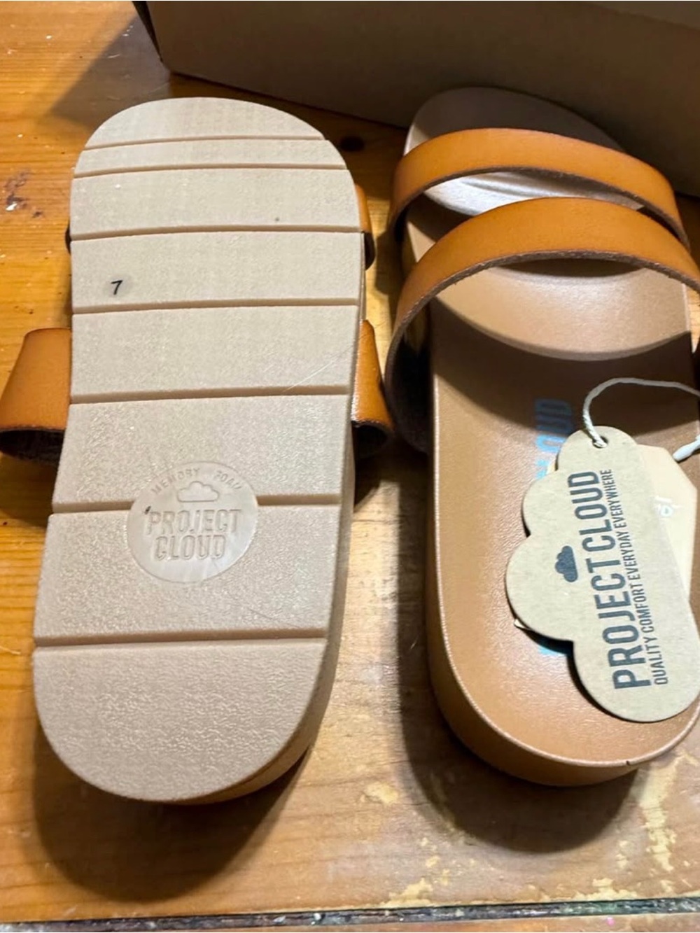 Project Cloud Hilltop Sandals in Whiskey - Women’s Slip-On Memory Foam Slide - Picture 3 of 3